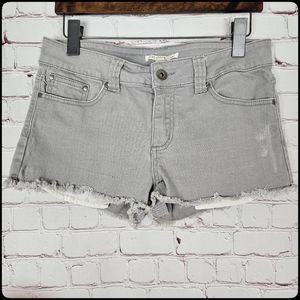 FOREVER 21 DENIM Womens Distressed Gray Denim Cutoff Jean Festival Shorts Sz: 30